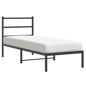 vidaXL Estructura cama sin colch&oacute;n con cabecero metal negro 75x190 cm