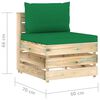 vidaXL Muebles de jard&iacute;n 7 piezas con cojines madera impregnada verde