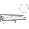 vidaXL Sof&aacute; cama con colch&oacute;n madera de pino maciza gris 90x200 cm