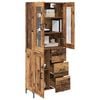 vidaXL Aparador alto con caj&oacute;n 2 pcs Madera vieja Madera de ingenier&iacute;a