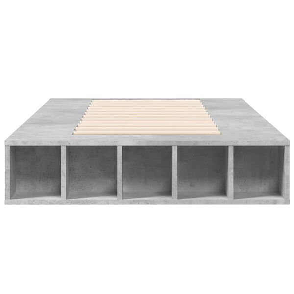 vidaXL Estructura de cama madera de ingenier&iacute;a gris hormig&oacute;n 100x200cm