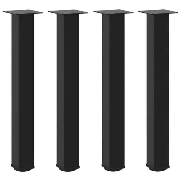 vidaXL Patas para consola (4 unidades), color negro, 72-74 cm, acero