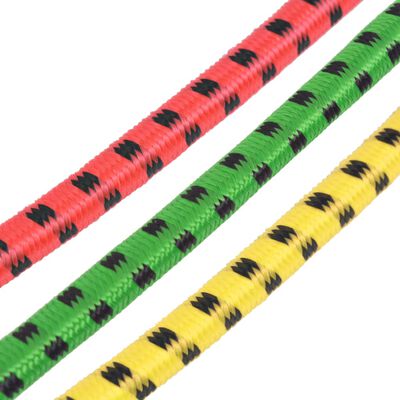 vidaXL 30 Cuerdas elásticas 60/80/100 cm rojo amarillo y verde