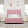vidaXL Cama tipo Box Spring con cabecera Rosa 140 x 200 cm Terciopelo