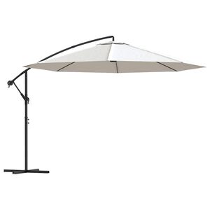 vidaXL Sombrilla voladiza de jard&iacute;n blanco arena 3,5 m