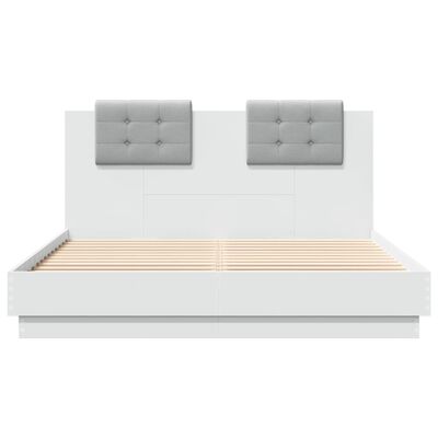vidaXL Estructura cama con cabecero madera ingeniería blanco 140x200cm