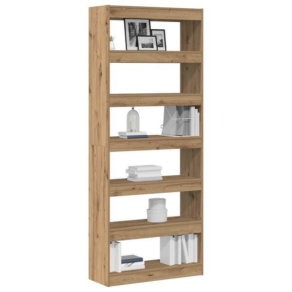 vidaXL Librer&iacute;a Roble artesanal 80 x 30 x 198 cm Madera de ingenier&iacute;a