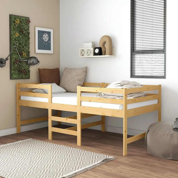 vidaXL Estructura de cama sin colch&oacute;n madera maciza de pino 90x200 cm