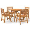 vidaXL Juego de comedor de jard&iacute;n 5 piezas madera maciza de acacia