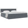 vidaXL Cama con almacenamiento Gris oscuro 200 x 200 cm Terciopelo