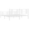 vidaXL Estructura cama sin colch&oacute;n con estribo metal blanco 183x213 cm