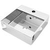 vidaXL Lavabo con rebosadero 41x41x15 cm cer&aacute;mica plateado
