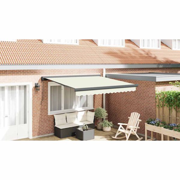 vidaXL Toldo retr&aacute;ctil aluminio y tela color crema 3x2,5 m