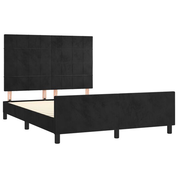 vidaXL Estructura de cama sin colch&oacute;n terciopelo negro 140x200 cm