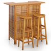 vidaXL Juego muebles de bar para jard&iacute;n 3 pzas madera maciza de acacia
