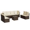 vidaXL Set de sof&aacute;s de jard&iacute;n 9 pzas y cojines rat&aacute;n sint&eacute;tico marr&oacute;n