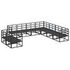 vidaXL Conjunto de sof&aacute;s de jard&iacute;n con coj&iacute;n 9 pcs Negro Aluminio