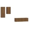 vidaXL Set de muebles para TV 4 pzas madera contrachapada marr&oacute;n roble