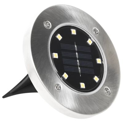 vidaXL Lámparas solares de suelo 8 unidades luces LED blanco cálido