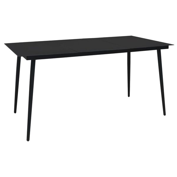 vidaXL Juego de comedor para jardín 5 piezas ratán PVC negro