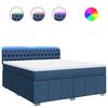 vidaXL Cama box spring con colch&oacute;n tela azul 180x200 cm