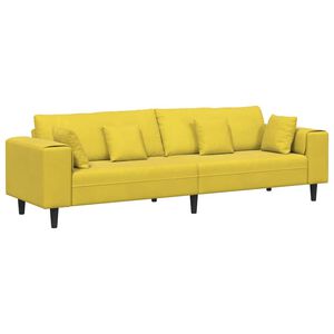 vidaXL Sof&aacute; Amarillo 250 x 77 x 76 cm Terciopelo