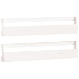 vidaXL Estantes zapatos de pared 2 uds madera pino blanco 110x9x23cm
