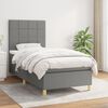 vidaXL Cama box spring con colch&oacute;n tela gris oscuro 80x200 cm