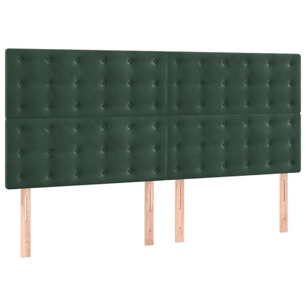 vidaXL Cabecero Terciopelo Verde Oscuro 180x5x118/128 cm