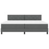 vidaXL Cama tipo Box Spring con colch&oacute;n Gris oscuro 200 x 200 cm tela