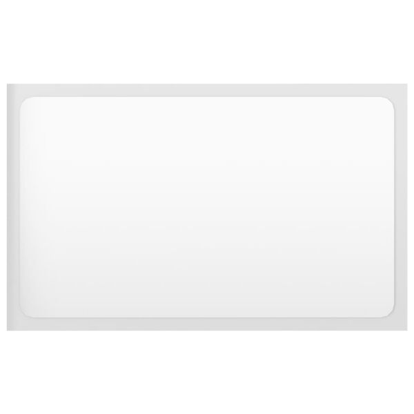 vidaXL Espejo de ba&ntilde;o madera contrachapada blanco brillo 60x1,5x37 cm