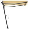 vidaXL Toldo de pie automático amarillo y blanco 300x250 cm
