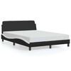 vidaXL Estructura de cama Dover cuero sint&eacute;tico negro blanco 140x190 cm