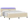 vidaXL Cama tipo Box Spring con colch&oacute;n Crema 180 x 200 cm tela