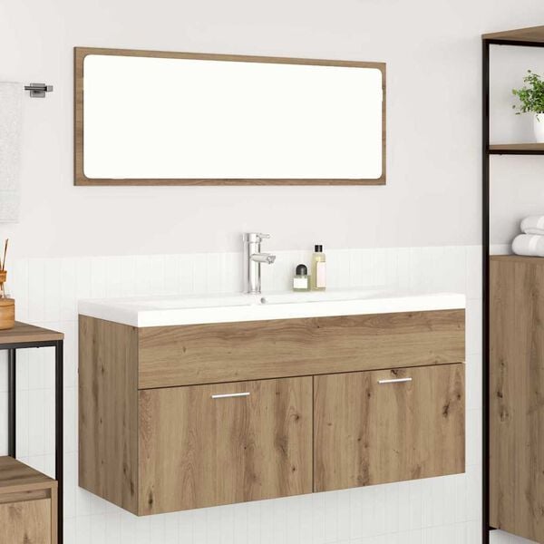 vidaXL Mueble de Cuarto de Ba&ntilde;o Roble artesanal 100 x 38,5 x 46 cm