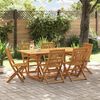 vidaXL Juego comedor de jard&iacute;n 7 pzas madera maciza acacia 180x90x75cm