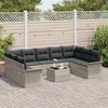 vidaXL Conjunto de sofás de jardín 10 pcs Gris Claro ratán sintético