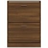 vidaXL Mueble zapatero madera contrachapada marr&oacute;n roble 59x17x81 cm
