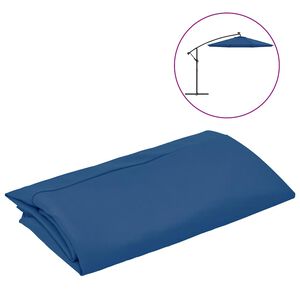 vidaXL Tela de repuesto para sombrilla voladiza azul azure 300 cm
