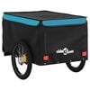 vidaXL Remolque para bicicleta hierro negro y azul 30 kg