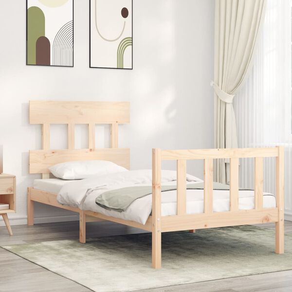 vidaXL Estructura de cama sin colch&oacute;n madera maciza de pino 90x200 cm