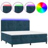 vidaXL Cama box spring colch&oacute;n y LED terciopelo azul oscuro 200x200 cm
