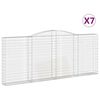 vidaXL Cestas gaviones 7 uds forma de arco hierro 400x30x160/180 cm