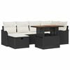 vidaXL Conjunto de sof&aacute; de jard&iacute;n 7 pcs Negro rat&aacute;n sint&eacute;tico