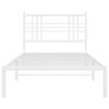 vidaXL Estructura cama sin colch&oacute;n con cabecero metal blanco 90x200 cm