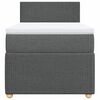 vidaXL Cama box spring con colch&oacute;n tela gris oscuro 100x200 cm