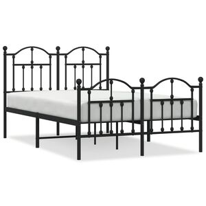 vidaXL Estructura cama sin colch&oacute;n con estribo metal negro 120x190 cm