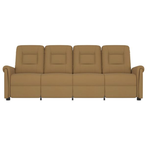 vidaXL Sill&oacute;n de masaje reclinable de 4 plazas tela microfibra taupe