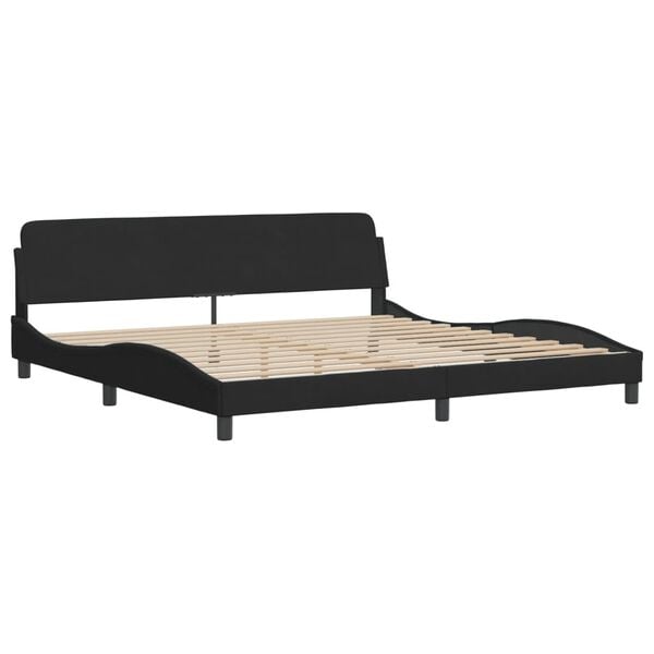 vidaXL Estructura de cama sin colch&oacute;n Hanko terciopelo negro 200x200 cm