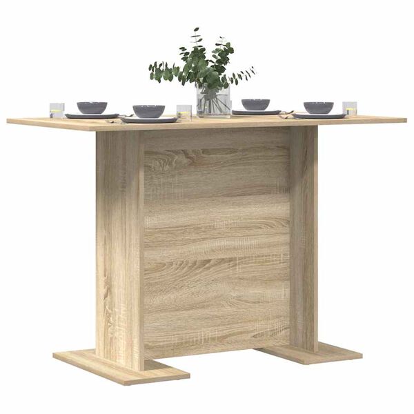 vidaXL Mesa de comedor madera contrachapada roble sonoma 110x60x75cm